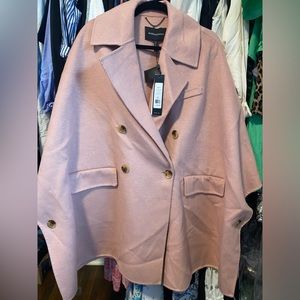 Bcbg pink sparkle poncho coat XS/S
